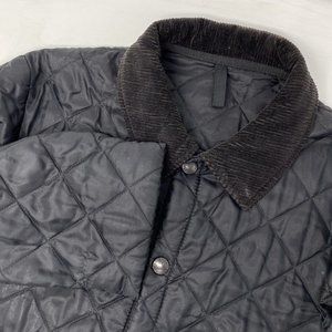 Barbour Liddesdale Men's Black Quilted Snap Closure Jacket